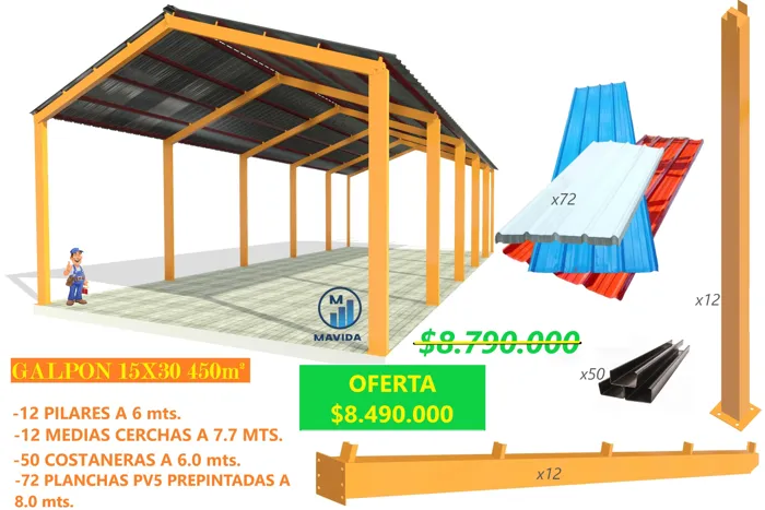 GALPON 15x30 450 m²